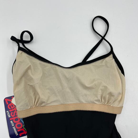 90s Vintage Bill Blass One Piece Swim Deadstock Black Classic Swimsuit - Picture 5 of 9